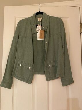 Christian Siriano Sage Green Lightweight Utility Jacket